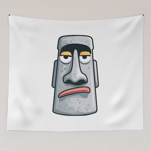 Item preview, Bored Moai Statue – Funny Easter Island Stone Face Cartoon Design designed and sold by DesignArtist.ia.