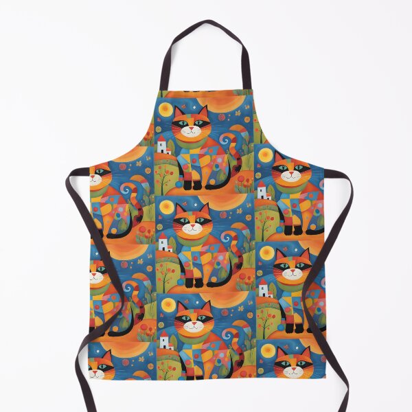 Item preview, Naive Style Cat Illustration: Motley Feline Thief in the Night | Cat Art designed and sold by UnhingedBird.