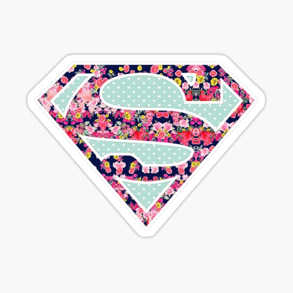 logotipo de sg floral rosa + azul Pegatina