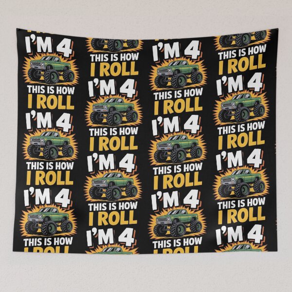 Item preview, 4 Year Old Monster Truck 4th Birthday boy designed and sold by BLZART.