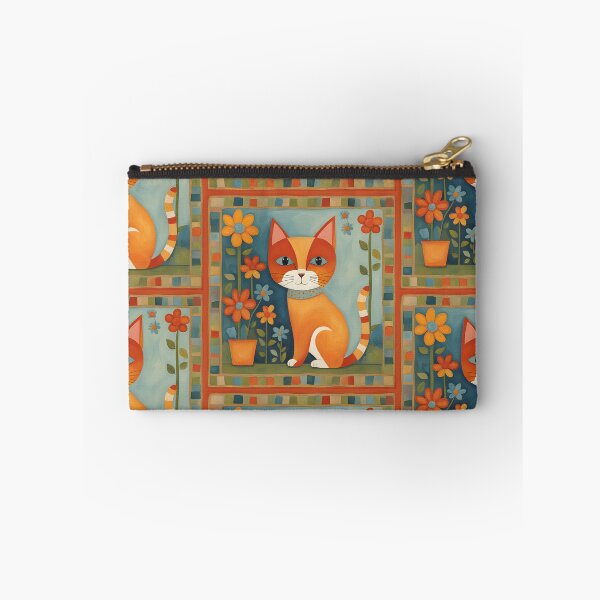 Item preview, Naive Style Cat Illustration: Feline Flower Lover | Cat Art designed and sold by UnhingedBird.