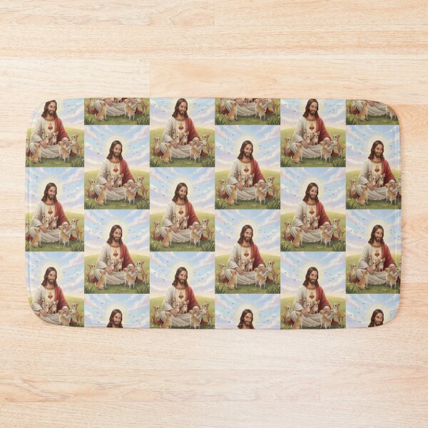 Item preview, Jesus with Chihuahua Peaceful Pastoral Scene designed and sold by TeeARTHY.