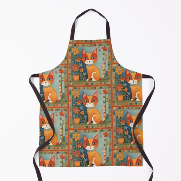 Item preview, Naive Style Cat Illustration: Feline Flower Lover | Cat Art designed and sold by UnhingedBird.