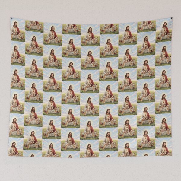 Item preview, Jesus with Chihuahua Peaceful Pastoral Scene designed and sold by TeeARTHY.