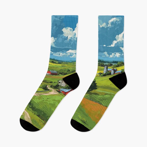 Item preview, The Dairyland Wisconsin Farm Scene Art Print designed and sold by TuncGK.