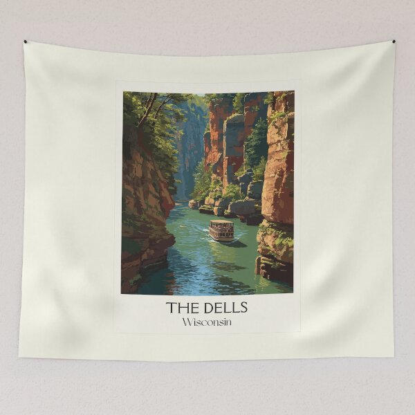 Item preview, The Dells Wisconsin River Art Print designed and sold by TuncGK.