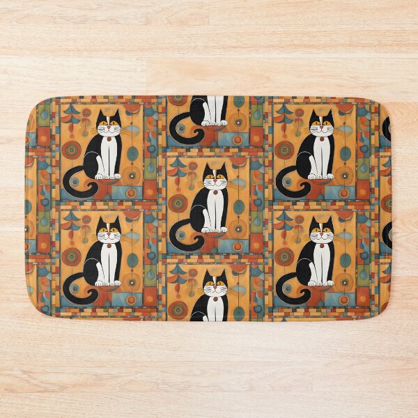Item preview, Naive Style Cat Illustration: The Pensive Black and White Cat | Cat Art designed and sold by UnhingedBird.