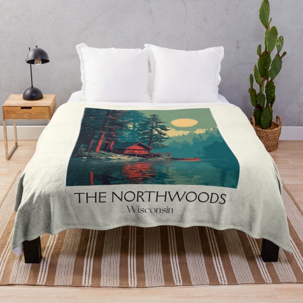 Item preview, The Northwoods Wisconsin Cabin Art Print designed and sold by TuncGK.