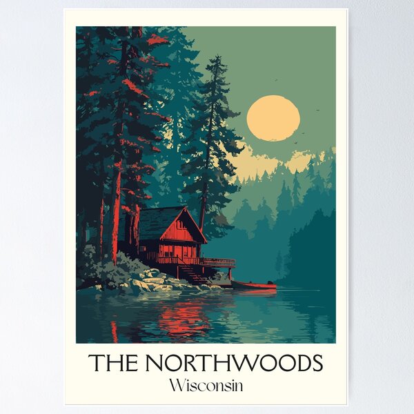 Artikelvorschau, Die Northwoods Wisconsin Hütte Kunstdruck entworfen und verkauft von TuncGK.