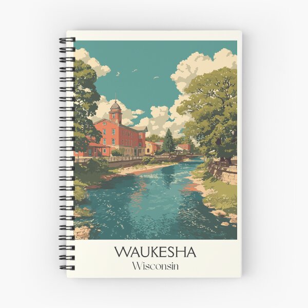 Item preview, Waukesha Wisconsin Riverwalk Art Print designed and sold by TuncGK.