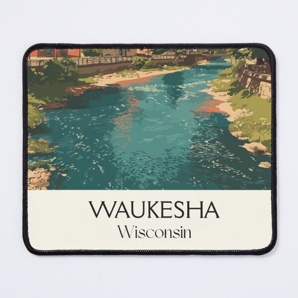 Item preview, Waukesha Wisconsin Riverwalk Art Print designed and sold by TuncGK.