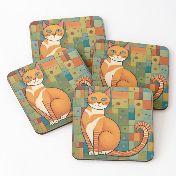 Item preview, Naive Style Cat Illustration: Charming Orange Cat | Cat Art designed and sold by UnhingedBird.