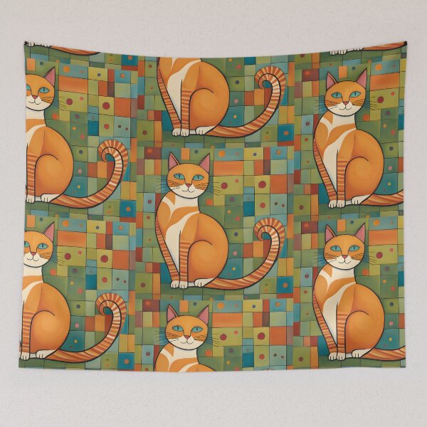 Item preview, Naive Style Cat Illustration: Charming Orange Cat | Cat Art designed and sold by UnhingedBird.