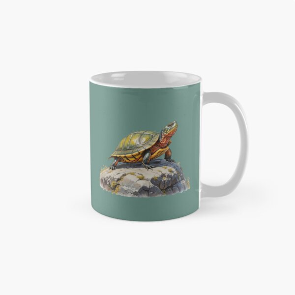 Item preview, Tortuga pintada vibrante sobre roca | Arte realista de vida silvestre dibujado a mano designed and sold by BloomStudio1.