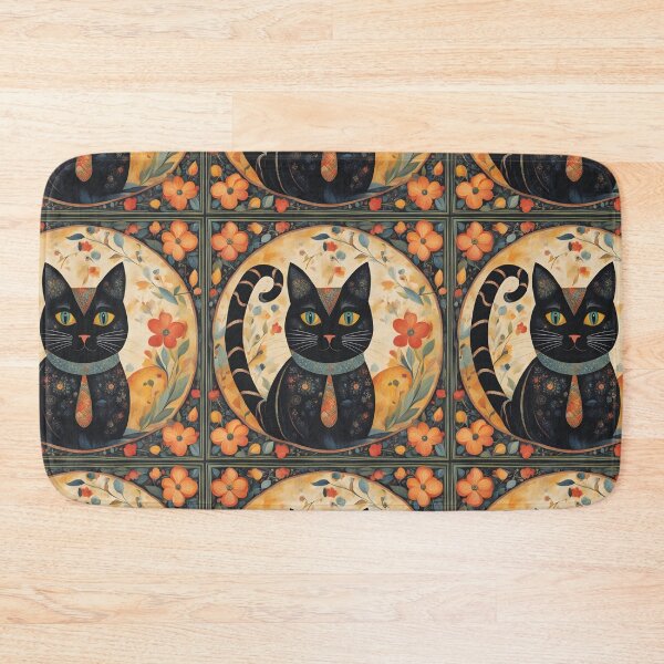 Item preview, Naive Style Cat Illustration: Curious Playful Black Feline | Cat Art designed and sold by UnhingedBird.