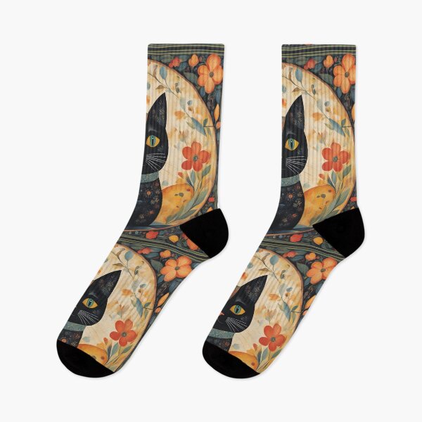 Item preview, Naive Style Cat Illustration: Curious Playful Black Feline | Cat Art designed and sold by UnhingedBird.