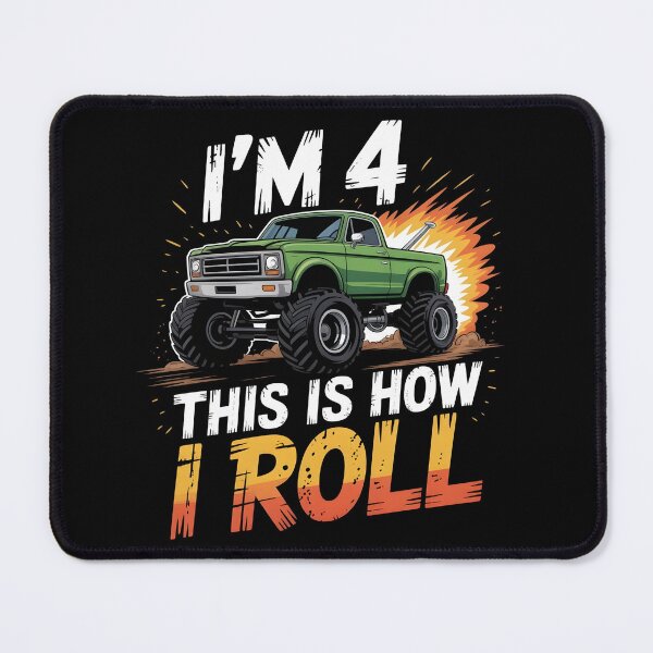 Item preview, 4 Year Old Monster Truck 4th Birthday boy designed and sold by BLZART.