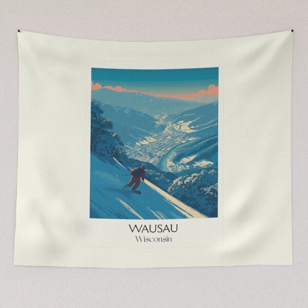 Item preview, Wausau Wisconsin Skiing Art Print designed and sold by TuncGK.