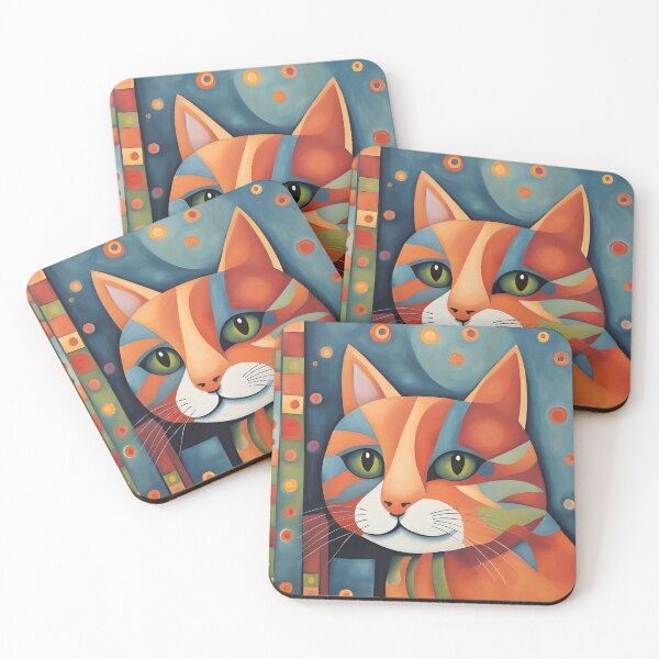 Item preview, Naive Style Cat Illustration: Compassionate Orange Feline | Cat Art designed and sold by UnhingedBird.