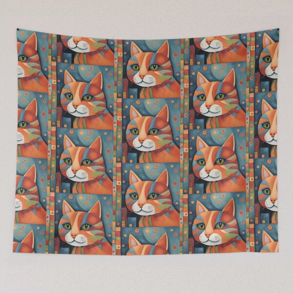 Item preview, Naive Style Cat Illustration: Compassionate Orange Feline | Cat Art designed and sold by UnhingedBird.