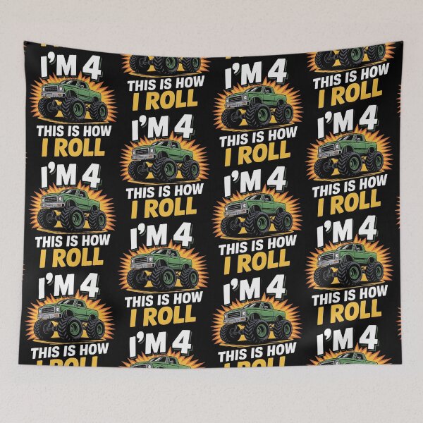 Item preview, 4 Year Old Monster Truck 4th Birthday boy designed and sold by BLZART.