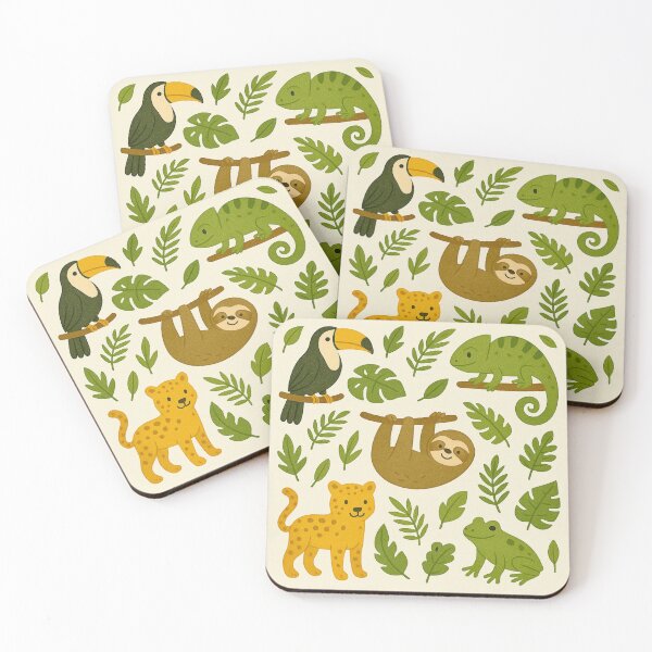 Item preview, Rainforest Animals - Jungle Wildlife & Tropical Leaves designed and sold by Myra365Art.