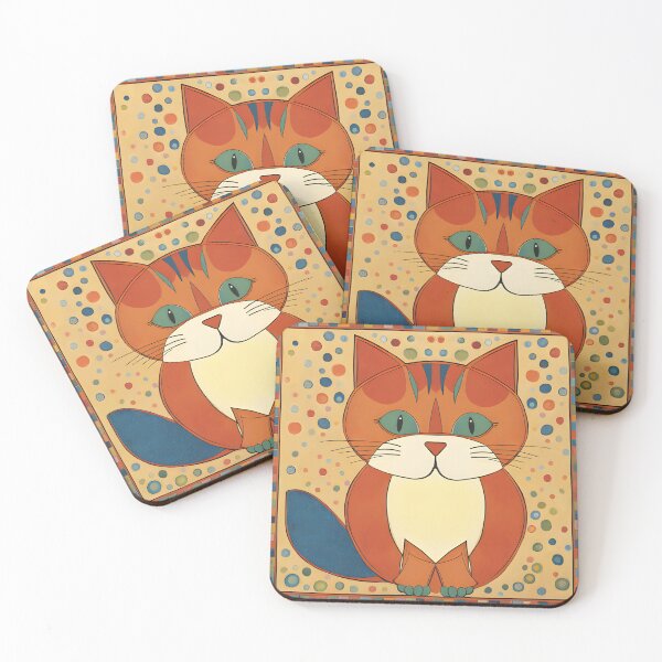 Item preview, Naive Style Cat Illustration: Concerned Orange Feline | Cat Art designed and sold by UnhingedBird.