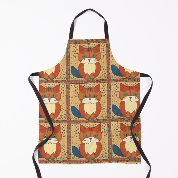 Item preview, Naive Style Cat Illustration: Concerned Orange Feline | Cat Art designed and sold by UnhingedBird.