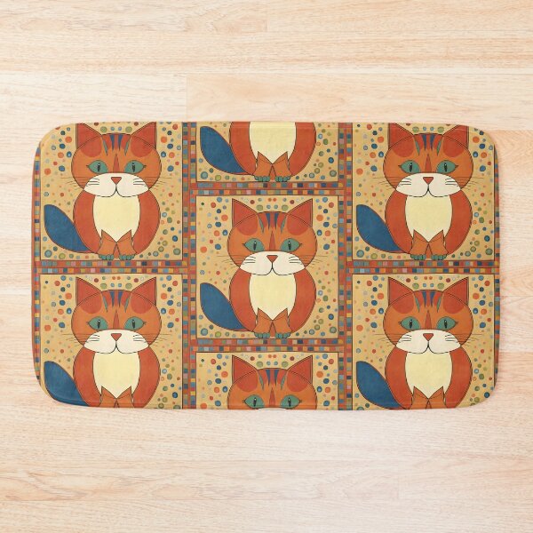 Item preview, Naive Style Cat Illustration: Concerned Orange Feline | Cat Art designed and sold by UnhingedBird.