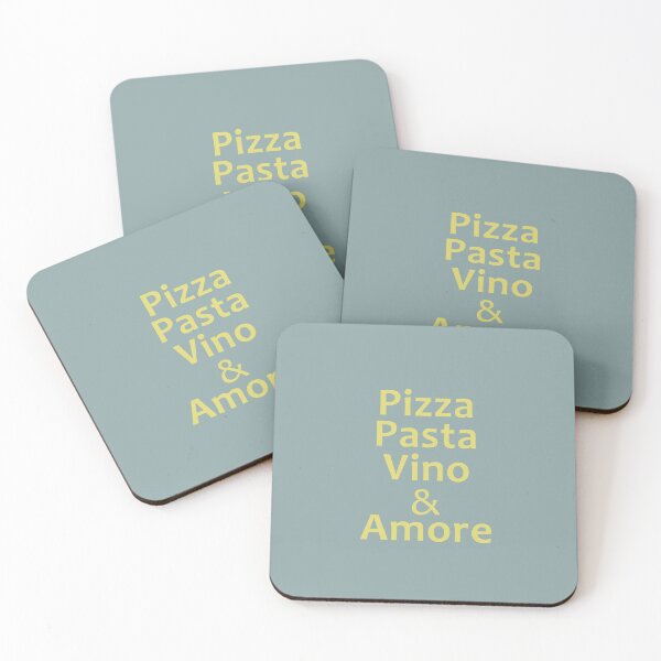 Item preview, Pizza Pasta Vino & Amore. Yellow Blue designed and sold by Julia Snaigala.