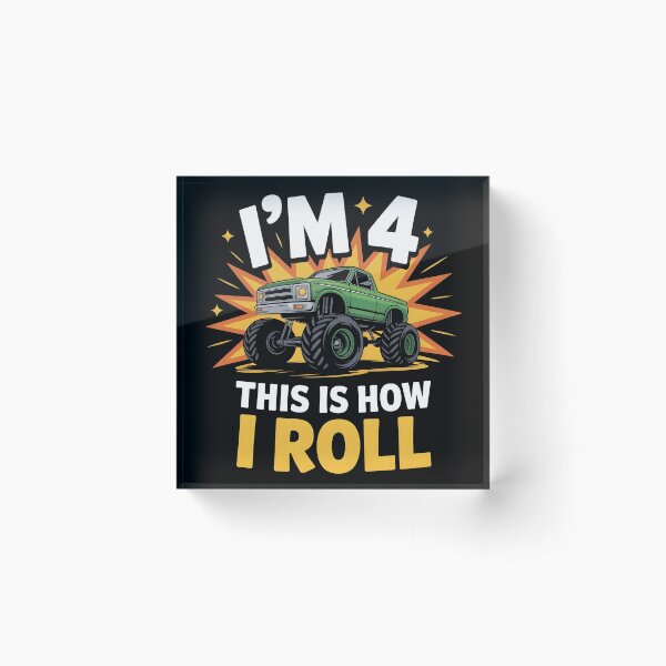 Item preview, 4 Year Old Monster Truck 4th Birthday boy designed and sold by BLZART.