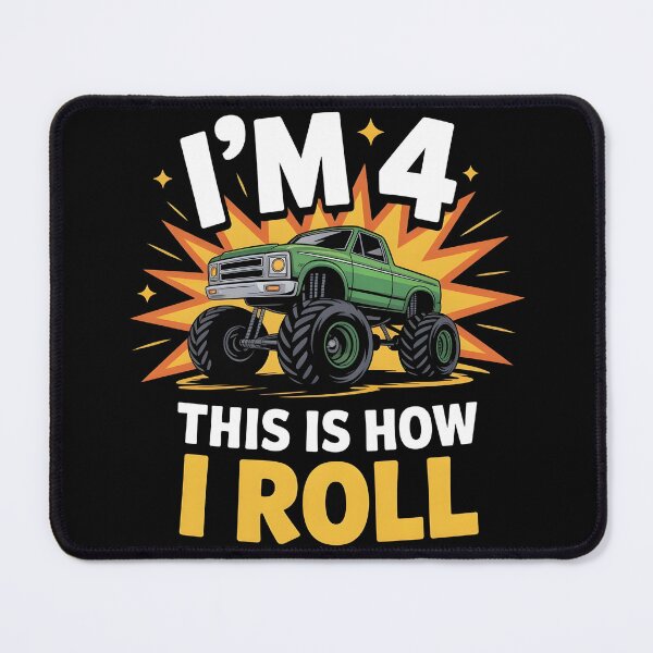 Item preview, 4 Year Old Monster Truck 4th Birthday boy designed and sold by BLZART.