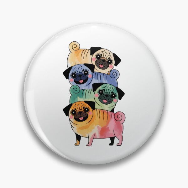 Item preview, Colorful Stack of Pugs designed and sold by jkrphoto.