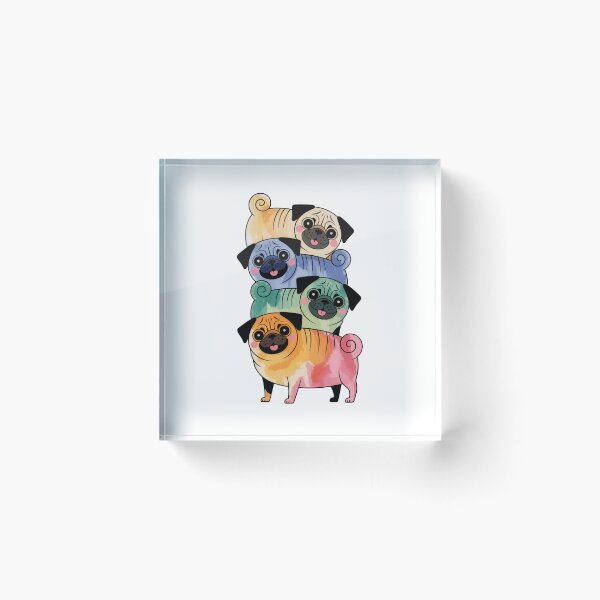 Item preview, Colorful Stack of Pugs designed and sold by jkrphoto.