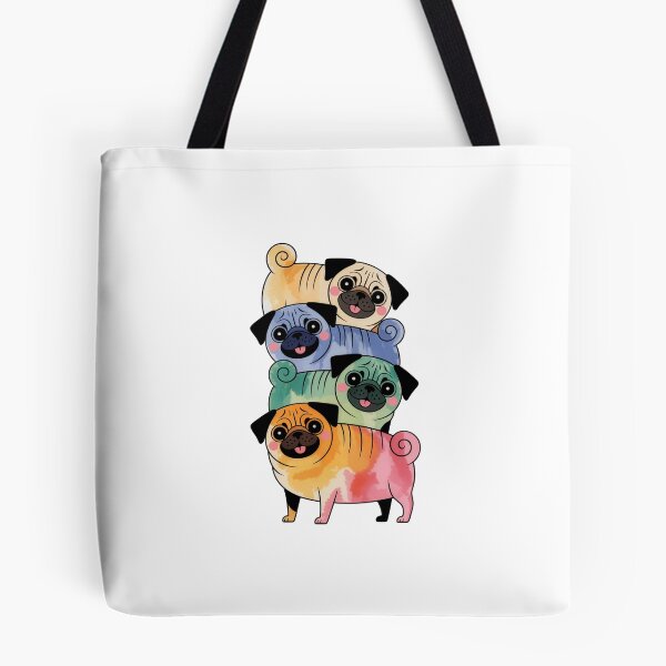 Item preview, Colorful Stack of Pugs designed and sold by jkrphoto.