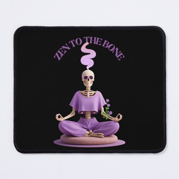 Item preview, Zen to the Bone Purple Skeleton Meditation Art – Spooky Yoga Vibe designed and sold by petpuppymania.