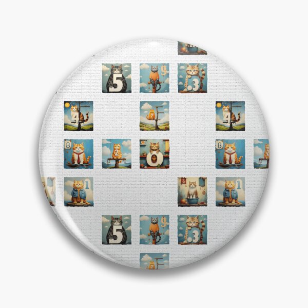Item preview, Cats with Numbers on a White Brick Wall | Numerals | Cat Illustration | Cat Art designed and sold by UnhingedBird.