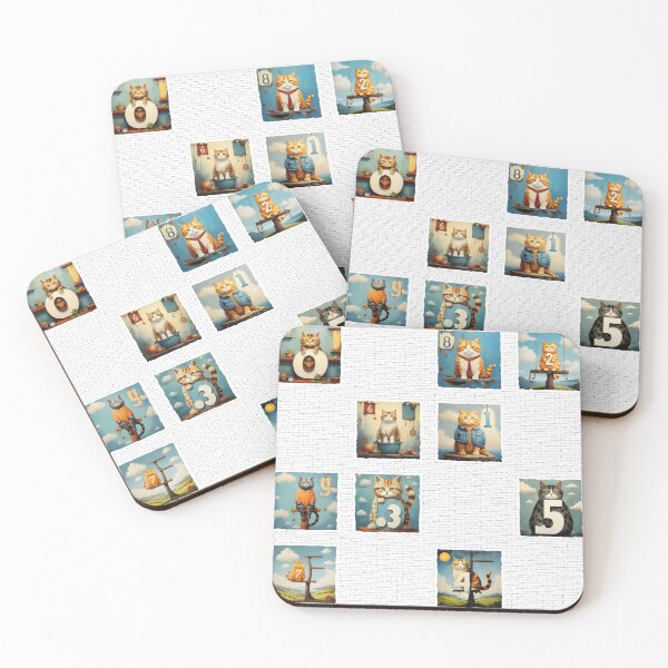 Item preview, Cats with Numbers on a White Brick Wall | Numerals | Cat Illustration | Cat Art designed and sold by UnhingedBird.