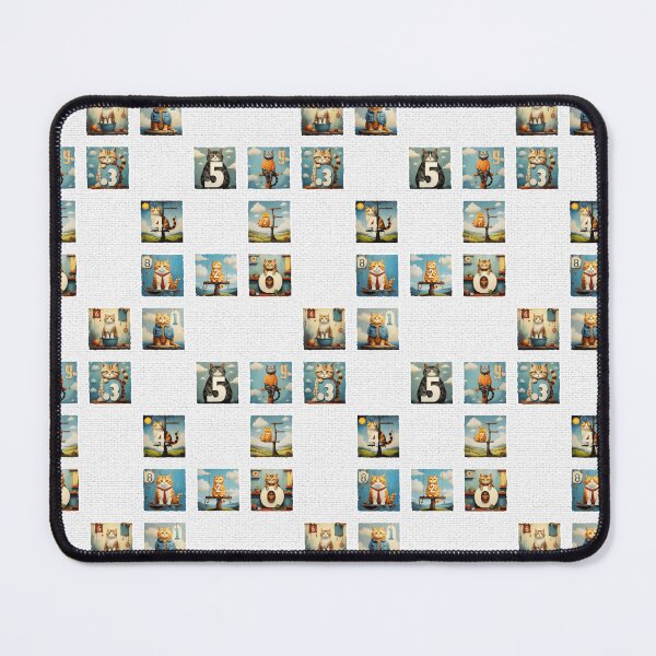 Item preview, Cats with Numbers on a White Brick Wall | Numerals | Cat Illustration | Cat Art designed and sold by UnhingedBird.
