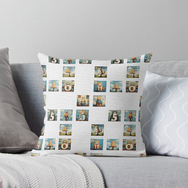 Item preview, Cats with Numbers on a White Brick Wall | Numerals | Cat Illustration | Cat Art designed and sold by UnhingedBird.