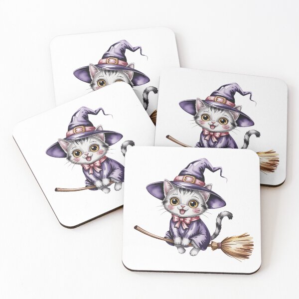 Item preview, Kitten Witch on Broomstick designed and sold by jkrphoto.
