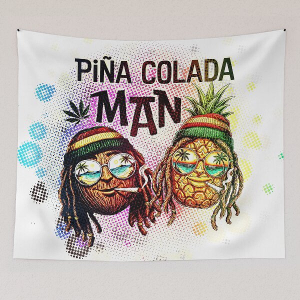 Item preview, Piña Colada Man: Rasta Pineapple & Coconut Duo designed and sold by Hen-C-Art.