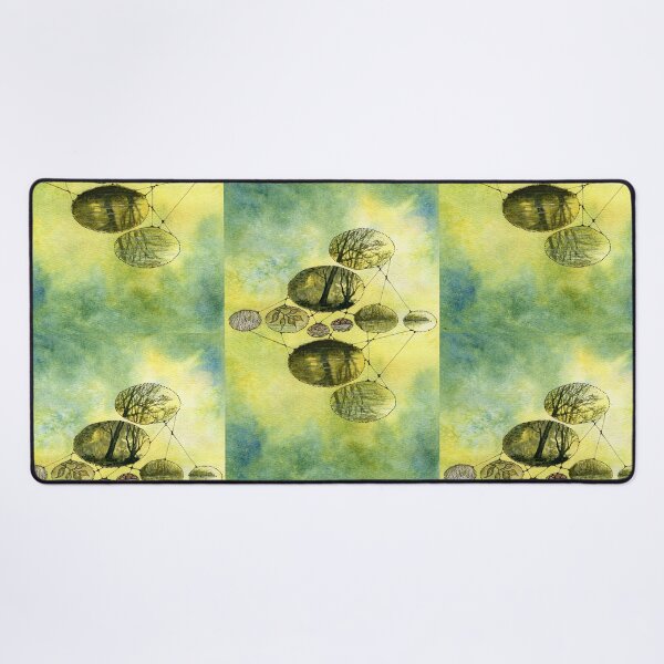Item preview, Hanging By A Thread Green Yellow Abstract Artwork designed and sold by Tezoodle Art.