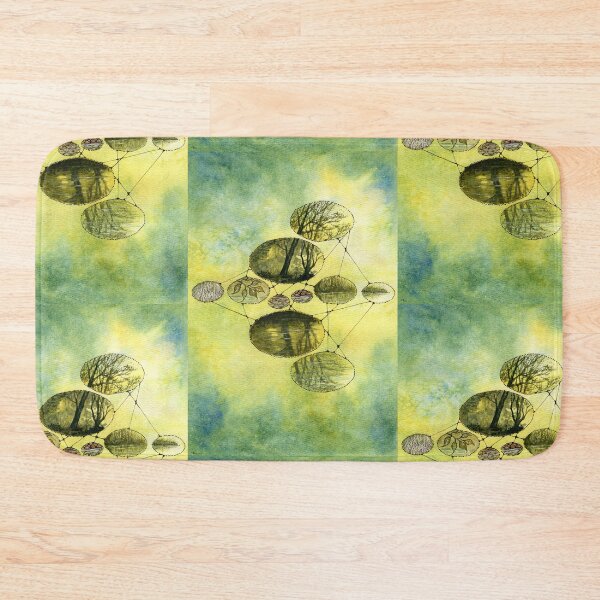 Item preview, Hanging By A Thread Green Yellow Abstract Artwork designed and sold by Tezoodle Art.