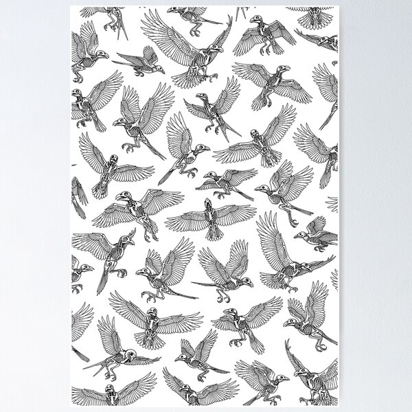 Item preview, Raven Crow Gothic Skeleton Flying Birds Halloween Pattern designed and sold by GrandeDuc.