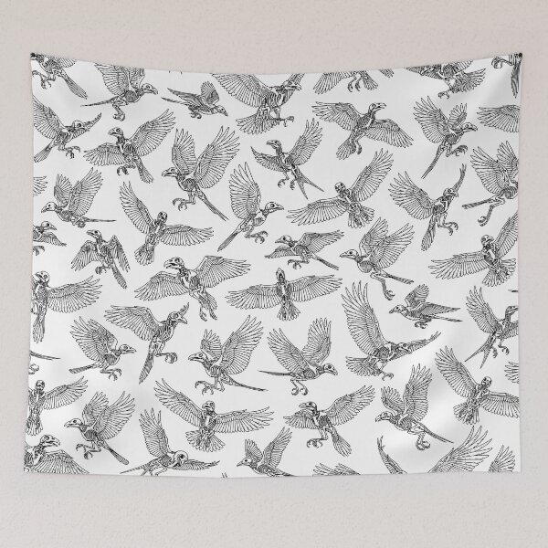 Item preview, Raven Crow Gothic Skeleton Flying Birds Halloween Pattern designed and sold by GrandeDuc.