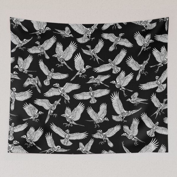 Item preview, Raven Crow Gothic Skeleton Flying Birds Halloween Pattern designed and sold by GrandeDuc.