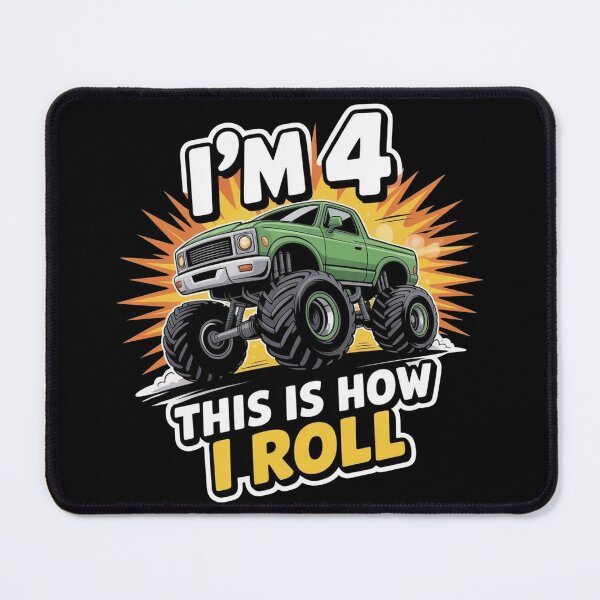 Item preview, 4 Year Old Monster Truck 4th Birthday boy designed and sold by BLZART.