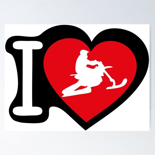 Item preview, I love heart snowbike designed and sold by Achille3777.