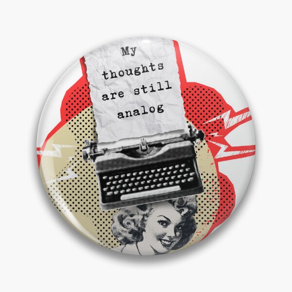 Item preview, My Thoughts Are Still Analog | Vintage Surreal Collage – Woman with Typewriter Head  designed and sold by GlauciaSouEu.